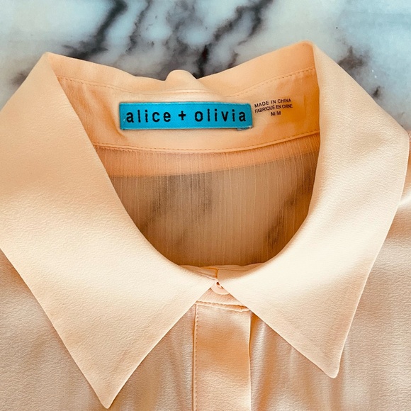Alice + Olivia Silk Long Sleeve Blouse - Picture 5 of 15